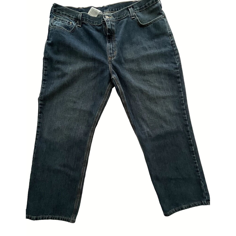 Carhartt Mens Relaxed Fit Straight Leg Denim Work Jeans Mens Size 44x30 Rugged